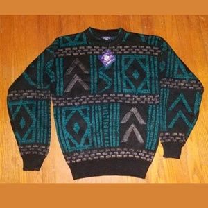 Vtg aspetuck trading co mens L sweater retro 90s
